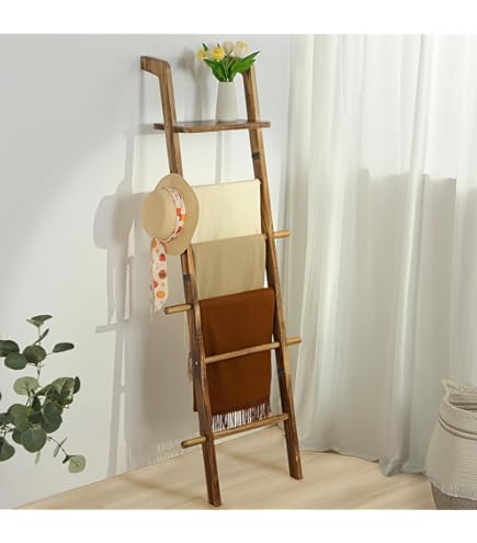 Bamboo Blanket Fully Assembled 57in Ladders Living Room Wood