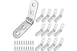 LEMIYOO 12 Pcs 180 Degree Hinges,Small Folding Flip Hinges for Wood,Cabinet,Cupboard Door, Table, Box,Furniture (Sliver)