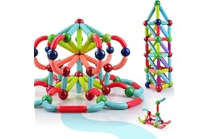 BAKAM Magnetic Building Blocks for Kids Ages 4-8, STEM Construction Toys for Boys and Girls, Large Size Magnetic Sticks and Balls Game Set for Kid’s Early Educational Learning (25PCS)