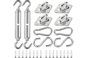 ZFYQ Kit de Montaje para Toldo, 42 Piezas Kit de Hardware de Acero Inoxidable para Instalación de Toldo Vela de Sombra Rectangular y Triangular, M6