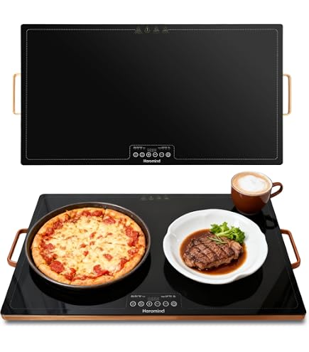 Chauffe-plat électrique FYRTA – Plateau En Verre Trempé, 2 Températures (65°C/120°C), Φ 27 Cm