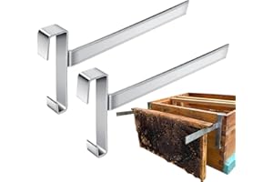 POMUROM Bee Hive Perch, 2 Beehive Frame Holder, Stainless Steel Beehive Frame Support Beekeeping Frames Hanger, Beehive Frame Rack for 5 Beehive Frame, Beekeeping Tools Beekeeping Equipment for Beekeeper