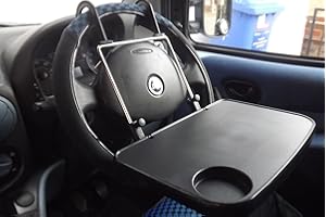 BARGAINWORLDUK IN CAR VAN MULTI PURPOSE STEERING WHELE BACK SEAT TRAVEL TRAY TABLE CUP WHEEL HOLDER LAPTOP AC09