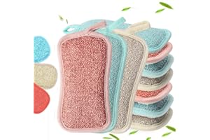 VCUMTER Eponge Reutilisable Lavable de Cuisine, Lot de 10 Eponge Vaisselle, éponge Microfibre, Eponge à récurer, Eponge Grattante Double Face, pour Nettoyer la Vaisselle, Les Pots