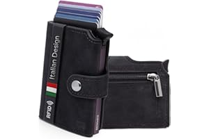 BEWMER v2 Portefeuille Homme&Femme en Similicuir avec Protection RFID Anticlonage | Porte Carte Homme&Femme pour 9 Cartes De Crédit, avec Poche Monnaie | Portefeuilles Et Porte-Cartes Noir-Violet.