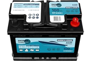 ENERGYTANK Energy Tank Batteria AGM Solare 12V 100Ah a Scarica Lenta – Sigillata, Senza Manutenzione – per Barca, Motore Elettrico Fuoribordo e Impianti Fotovoltaico