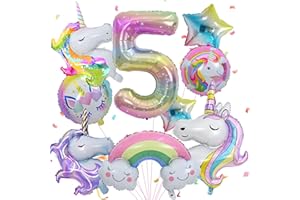 FEYG Balloons 5th Birthday Decorations for Girls, 5th Party Decoration Balloons, Number 5th Birthday Balloons with Foil Balloons for Birthday, Girl Theme Party Supplies
