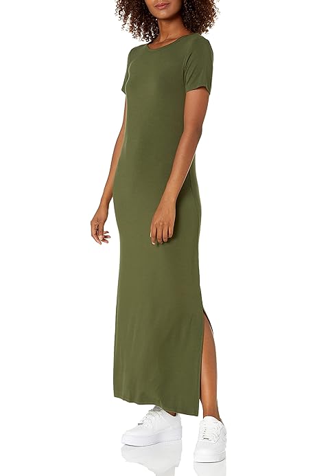 Abito Lungo Estivo AUSELILY Con Tasche - Maniche Corte, Morbido E Comodo, Taglie Da S A XXL