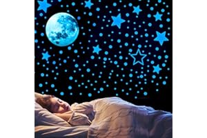 RIVIEVAL Glow in The Dark Stars, 432Pcs Glow Stars Decals Glow Stars Wall Stickers Ceiling Stars Glow in The Dark for Wall Decoration, Nursery Bedroom Living Room Décor(Blue)