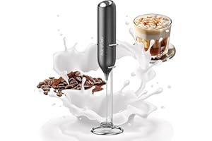 CIRCLE JOY Milk Frother Handheld Electric Whisk Foamer Maker with Stainless Steel Whisk and Stand, Battery Operated Mini Drink Mixer for Coffee, Cappuccino, Lattes, Matcha, Hot Chocolate