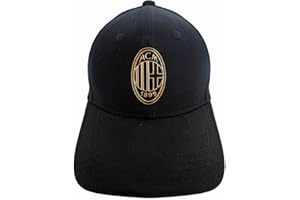 3R SPORT SRL Cappello Milan Ufficiale Rossonero Modello Dettagli Oro 100% Cotone Nero Rosso Prodotto su Licenza Taglia da Adulto (Misura 58)