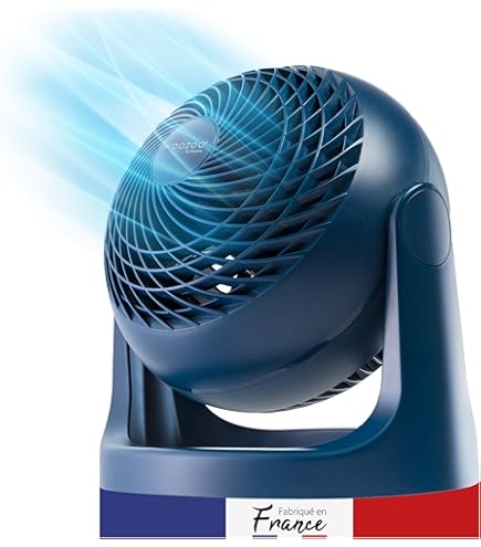 Woozoo, Ultra Powerful, Silent & Portable Table Fan, 30 m2, 25 Meters Range, Multidirectional Oscillation, Remote Control, Timer, Living Room - Woozoo PCF-SC15T - Black