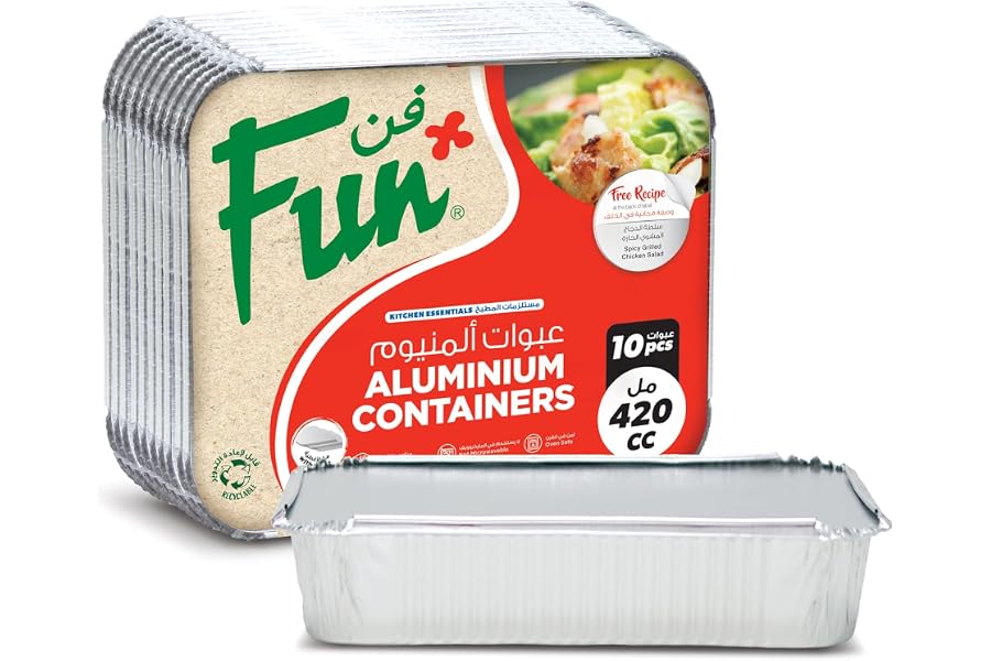 FUN BY AL BAYADER Aluminium Containers with Lids, Pack of 10