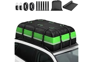 PHEJIE Borsa da Tetto per Auto 595 L Box da Tetto Auto Pieghevole Impermeabile 1000D Oxford con 6 Cinghie Robuste 2 Serrature Codice Tappetino Antiscivolo e Borsa Portaoggetti per Auto SUV Pickup Viaggi