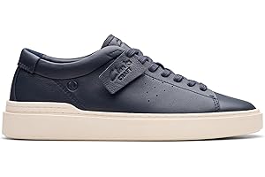 Clarks Męskie trampki Craft Swift, Granatowa skóra, 42 EU