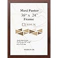 Dark Oak Maxi Poster Frame 61 x 91.5cm Large Photo Frame 36 x 24 Inch Picture Frames With Clear Perspex Front & Wall Mounting Dark Oak 24" x 36" Frame