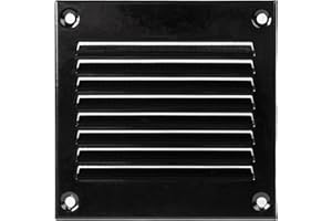 REPA MARKET Griglia d'aria in acciaio per il ritorno dell'aria, ideale per soffitto e parete laterale, HVAC, con schermo anti-insetti (10 x 10 cm, nero)