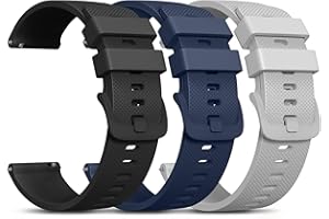Oumida 3 Pack Quick Release Watch Straps Width 22mm 20mm 18mm Watch Straps for Men Women, Soft Silicone Replacement Sport Replacement Wristbands