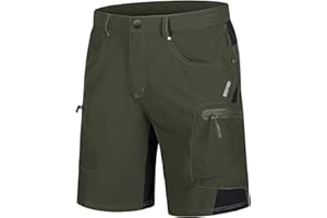 TACVASEN Men's Walking Shorts Lightweight Quick Dry Cargo Shorts for Hiking Cycling with Zipper Pockets
