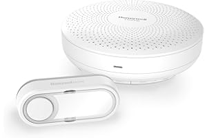 Honeywell Home DCR311S Serie 3, Timbre Redondo, Portátil, Inalámbrico con Pulsador (Blanco)