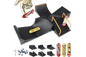 KETIEE Rampas Skatepark, Mini Finger Skateboard y Ramp Accesorios Set, Finger Skate Park Kit Diapasón de rampa Parque Juguete para Niños
