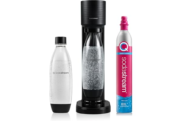 SodaStream Vattenförgasare för omvandling av vatten till mousserande vatten, inklusive 1 liter flaska och 1 cylinder med 425 ml koldioxid med snabbkoppling