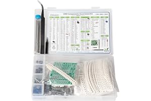 ZEBULON Assortimento di componenti SMD 1206 0805 0603, 2900 pezzi, con resistenze, condensatori, diodi, transistor, OpAmp, IC, materiale per saldatura, PCB, kit assortito per saldatura