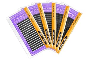 ‎NAGARAKU NAGARAKU 5 Kartons Einzelwimpern 1:1 Individuelle Wimpern Volumenwimpern Klassische Wimpernverlängerung Weiche Natürliche 1 zu 1 Wimpern Mattschwarz 16 Row High Capacity (0.07mm C 9/10/11/12/13mm)