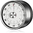 TERRIFI Magnetic Kitchen Timer Chef Cooking Timer Clock, Loud Alarm No Batteries Required 100% Mechanical Magnetic Backing, Exquisite Stainless Steel Body