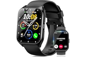 DUSONLAP Orologio Smartwatch Uomo Donna, 1.85" HD Smartwatch con funzione chiamata, 113+ Sportive Smart Watch con Contapassi/Sonno/Cardiofrequenzimetro, Impermeabil IP68 Fitness Tracker per iOS Android, Nero