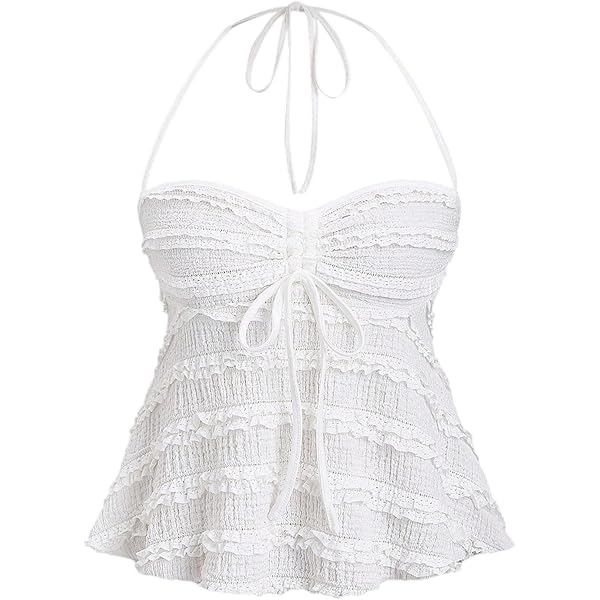 GORGLITTER Top da donna con paillettes, decorazione estiva