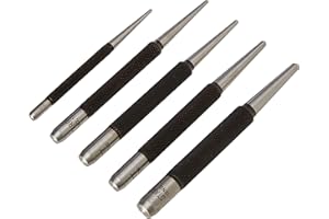 Starrett S117PC zestaw wykrawaczy środkowych, 1/16", 5/64", 3/32", 1/8", 5/32", w plastikowej obudowie