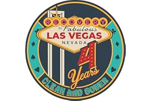MYRECOVERYSTORE Las Vegas Recovery AA chip Available in years 1-50 Sober Medallion for 12 Step Programs