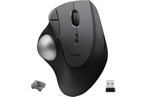 ELECOM Ergonomic Comfort Design Trackball IST Wireless 2.4GHz Connection, Smooth Tracking with Ruby Ball Bearing, 36mm Ball, Thumb Control, Compatible for Windows, PC, and Mac Black (M-IT10DRBK)