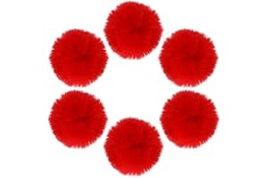 YUYWWAN 6 Piezas Pompones, 7cm PompóN de Piel SintéTica, Redondo Pompone de Colores, Esponjoso Pompomes Decorar para Sombreros Llaveros Bufandas árbol de Navidad DIY Pompome Accesorios 3 Color (Rojo)