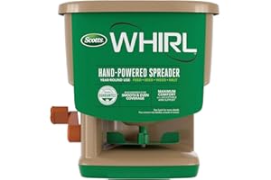 Scotts Whirl Hand-Powered Spreader for Grass Seed, Fertilizer, Salt, Ice Melt, Handheld Spreader Holds up to 1,500 sq. ft. Product