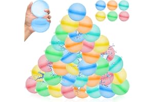 SaiXuan Juego de 36 Bolas de Agua, Globos de Agua Reutilizables, Bombas de Agua de Silicona para Juegos Extremos - Diversión de Verano para Adolescentes y Adultos Batallas