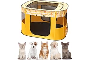 EUBSWA Recinto per Cani Pieghevole 70 x 55 x 40 cm, Recinto per Gatti da Interno Anche per Esterno, Box Traspirante Portatile per Gatti Conigli Cuccioli