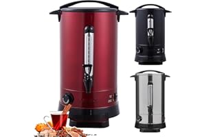 Arebos Distributeur de Boisson Chaudes 1650W | Chaudière à eau 20L 90 Tasses | Marmite à Vin Chaud en Inox | Thé Café Soupe Dispositif de réchauffement | Réglage de la température 30-110°C
