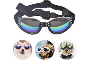 JIABEIUS Occhiali Per cani, Protezione UV Per Cani Con Cinturino Regolabile, Occhiali da Sole Cani con Cinturini Regolabili, Anti Appanamento, Accessori Domestici Occhiali per Taglia Piccola