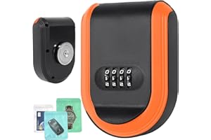 Dayear Llavero Magnético con Cerradura de Combinación Oculta Bajo el Coche, Oculta la Llave con un Imán Fuerte, Oculta una Llave para el Almacenamiento de Llaves en Interiores,Exteriores/Naranja