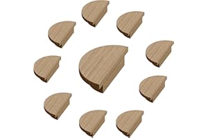 Sossai Holz Möbelgriffe aus Eiche | GAH02 | Lochabstand 40mm, Durchmesser 100mm, 10 Stück