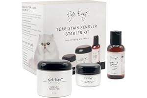 Eye Envy Cat Tear Stain Remover Starter Kit | Tear Stain Essentials in one kit at a 2-Step System | Lasts 30-45 Days | Solution 2 fl.oz, Applicator Pads 30 Coun