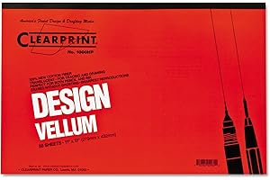 CHARTPAK Clearprint CHA10001416 Nicht erhältlich 10001416 Design-Pergamentpapier, 7,3 kg, Weiß, 11 x 17, 50 Blatt pro Block, Papier, 11" x 17"