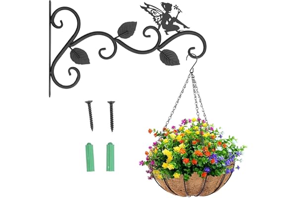 OUKENS Crochets Pour Plantes, 2 PièCes De Style EuropéEn Crochet De Suspension En Fer Mural, Crochets DéCoratifs En MéTal Pour Plantes Suspendues, Crochets Pour Pots De Fleurs (Fleur fée)