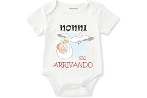 Glimnerize Body Neonato Annuncio Gravidanza 'Diventerò Nonni' - Regalo Rivelazione per Nonni in 100% Cotone Morbido, Vestito Bebè Sorpresa Gravidanza (0-3 Mesi)
