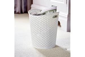 Curver Faux Rattan Waste Paper Basket Bin 13L