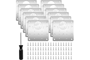 K KWOKKER Cabinet Hinge Repair Plate, 12PCS Cupboard Hinge Repair Plate with 72 PCS Screws, Kitchen Door Hinge Repair Plate Stainless Steel Hinge Repair Plate for Kitchen Wood Furniture