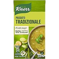 Knorr Passato di Verdure Tradizionale, Minestrone con 10 Verdure, 100% Ingredienti Naturali, Ricco di Fibre e Fonte di Protei