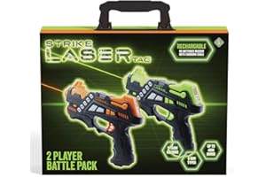 Strike Laser Tag Rechargeable Guns Set - Infrared 2 Multi-Player Pack & Deluxe Carry Case - Laser Tag Game For Kids